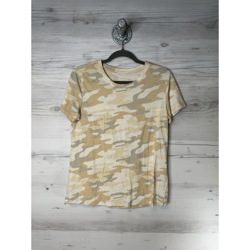 Natural Reflections Shirt Womens Medium Beige Tan Camo Crewneck Bass Pro Shops